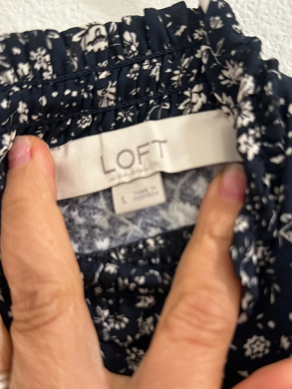 LOFT Floral Puff Sleeve Blouse